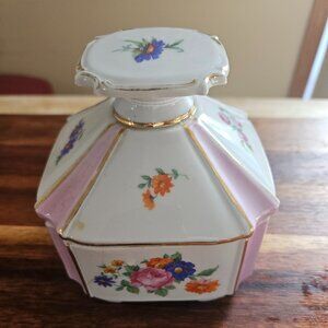 porcelain vanity jar floral design Dresden Germany beautiful